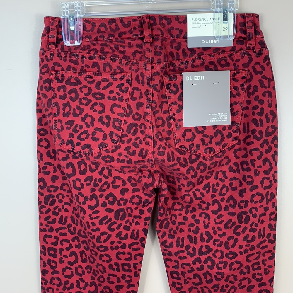 NWT DL1961 red leopard Florence ankle jeans 29 - Picture 4 of 7